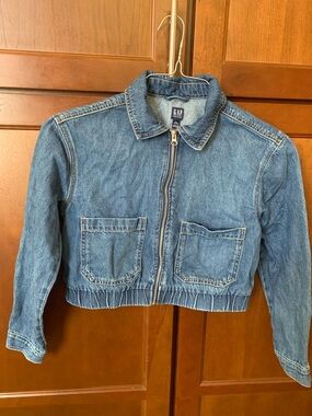 GAP Blue Denim Zip-Up Jean Jacket with Pockets Kids XXL 14-16